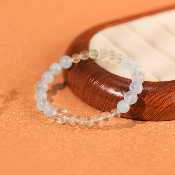 Fresh Natural White Crystal Aquamarine Bracelet