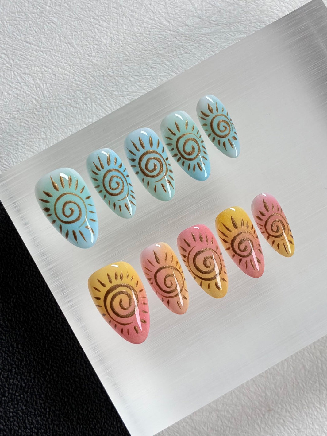Summer Boho Sun Handmade Nails