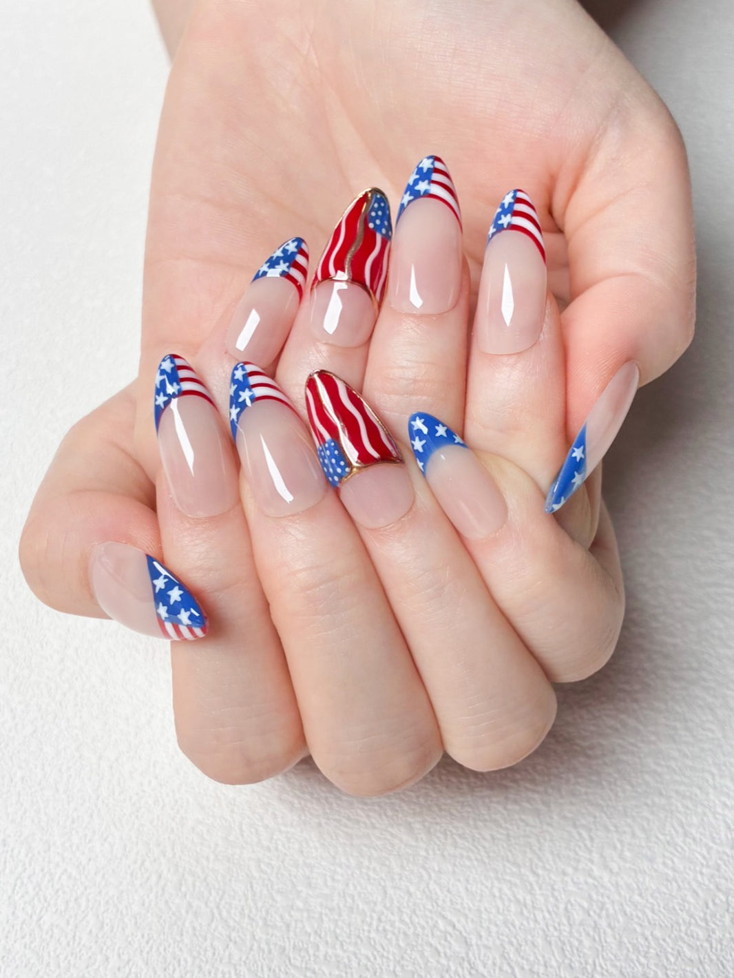 Independence Day Custom False Nails