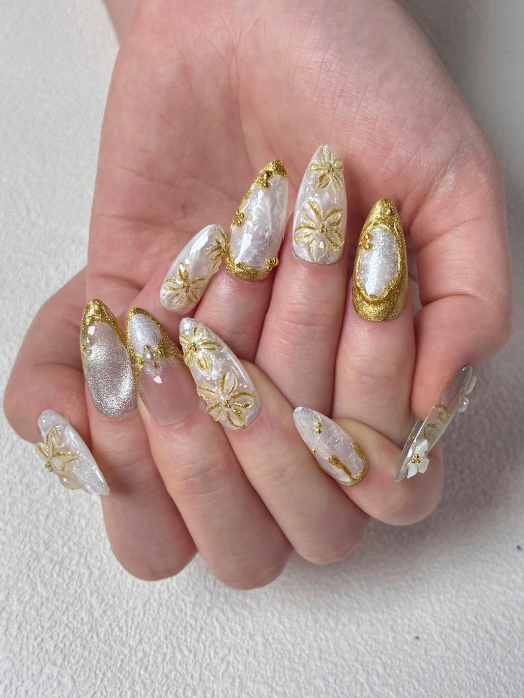 Mermaid Shimmer 3D Flower Press Ons