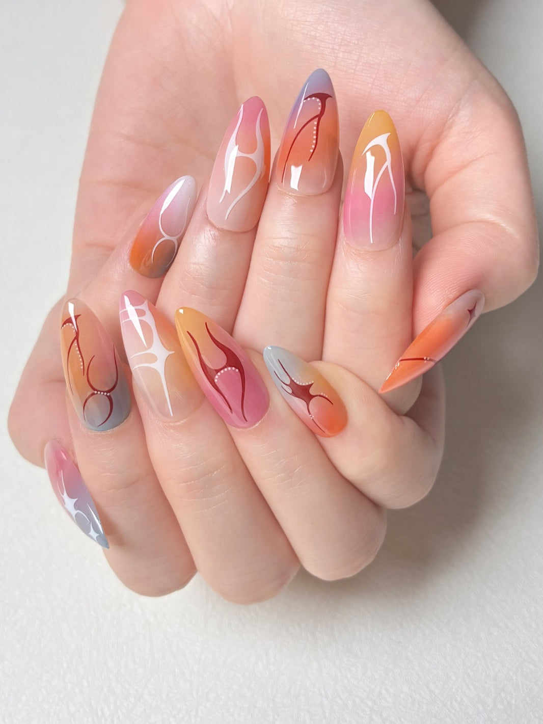 Aesthetic Summer Custom False Nails