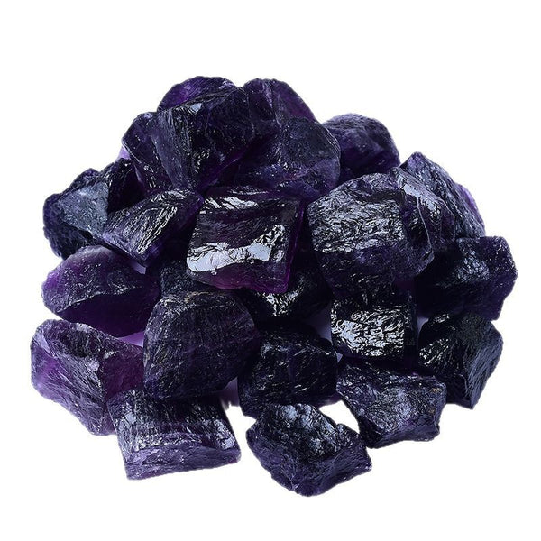 Natural Purple Fluorite Raw Stone Crystal Decoration Ornament DIY